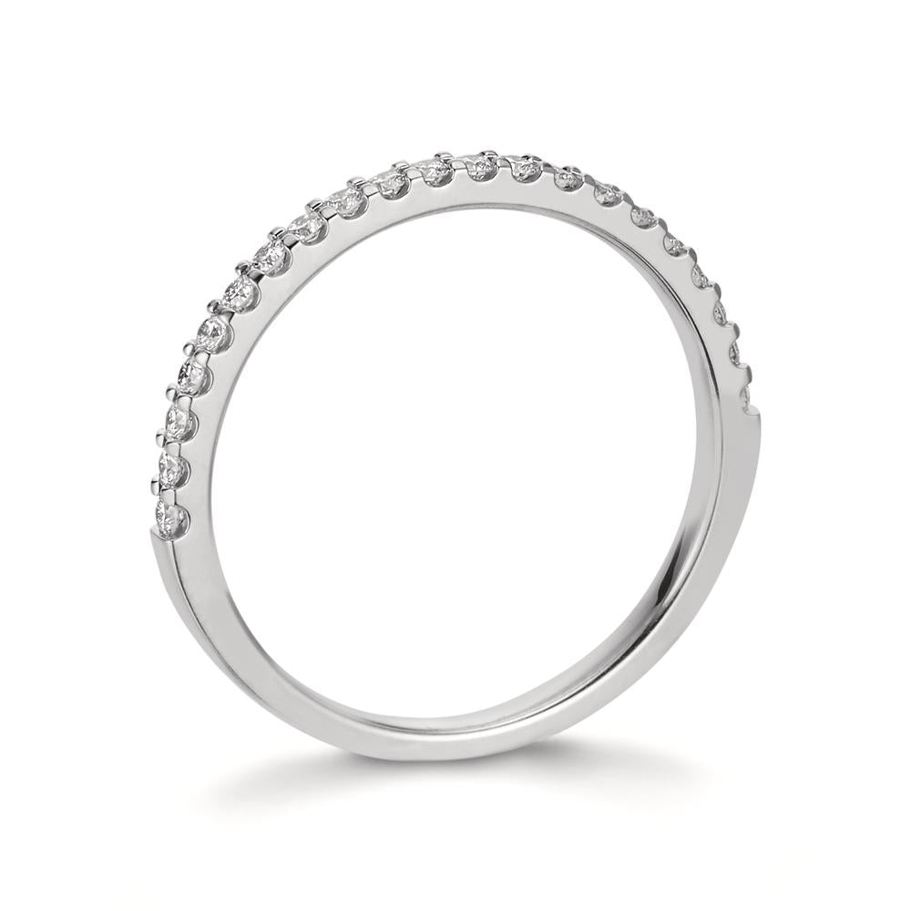 Memory ring 750/18K witgoud Diamant 0.25 ct, 21 Steen, w-si