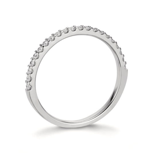 Memory ring 750/18K witgoud Diamant 0.25 ct, 21 Steen, w-si