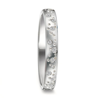 Ring 750/18K witgoud Diamant 0.13 ct, 24 Steen, w-si Ster
