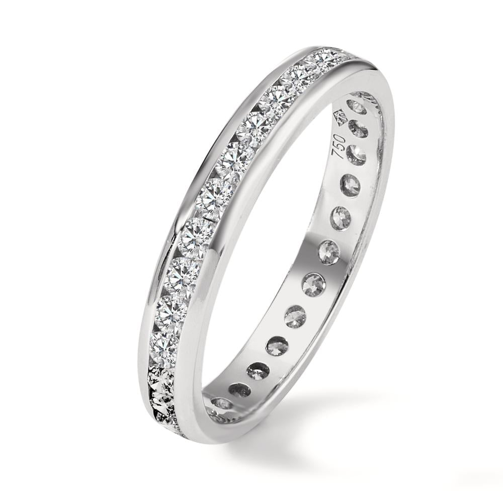 Memory ring 750/18K witgoud Diamant 1 ct, w-si