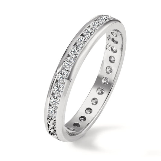 Memory ring 750/18K witgoud Diamant 1 ct, w-si
