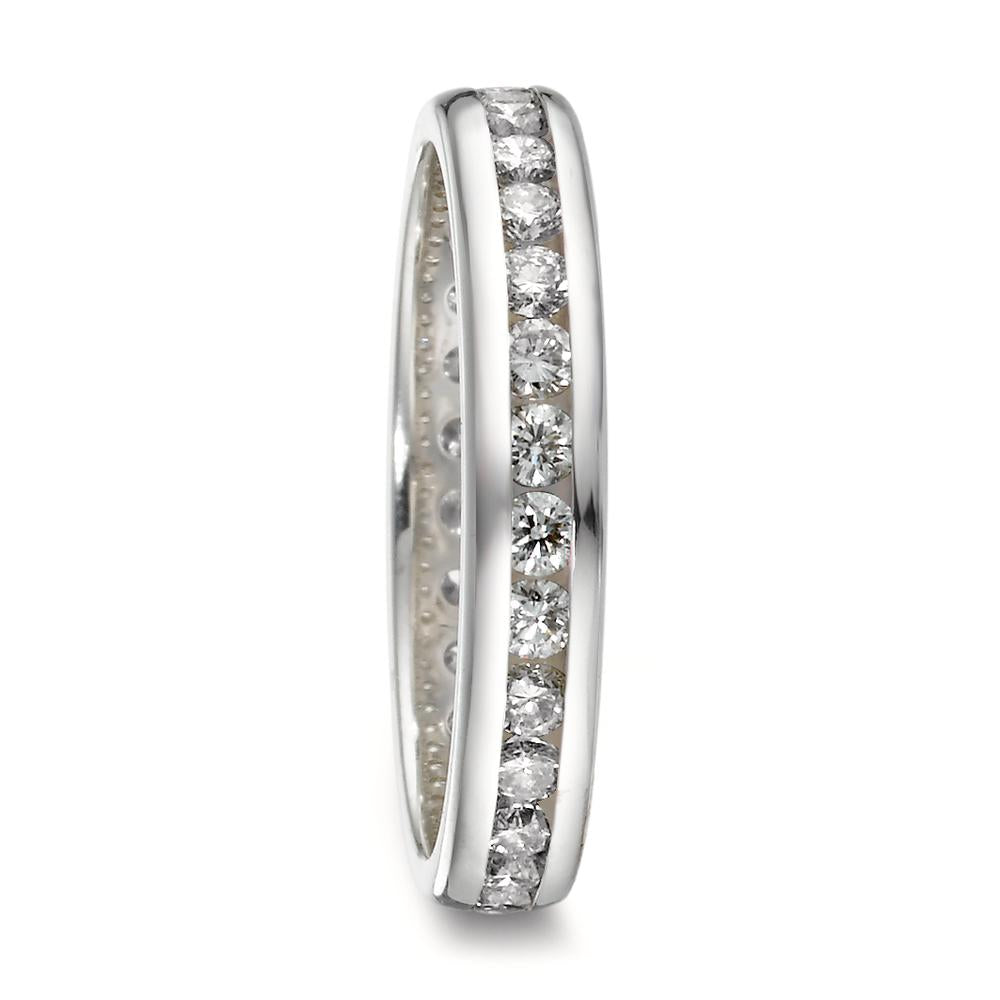 Memory ring 750/18K witgoud Diamant 1 ct, w-si