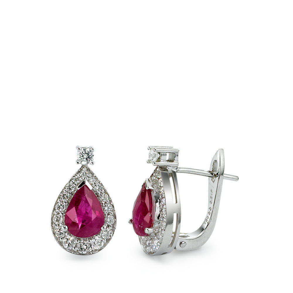Oorsieraden 750/18K witgoud Robijn w-si