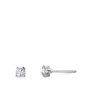 Oorknoppen 750/18K witgoud Diamant 0.20 ct, 2 Steen, w-si Ø3 mm