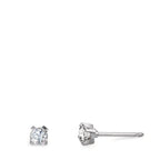 Oorknoppen 750/18K witgoud Diamant 0.20 ct, 2 Steen, w-si Ø3 mm