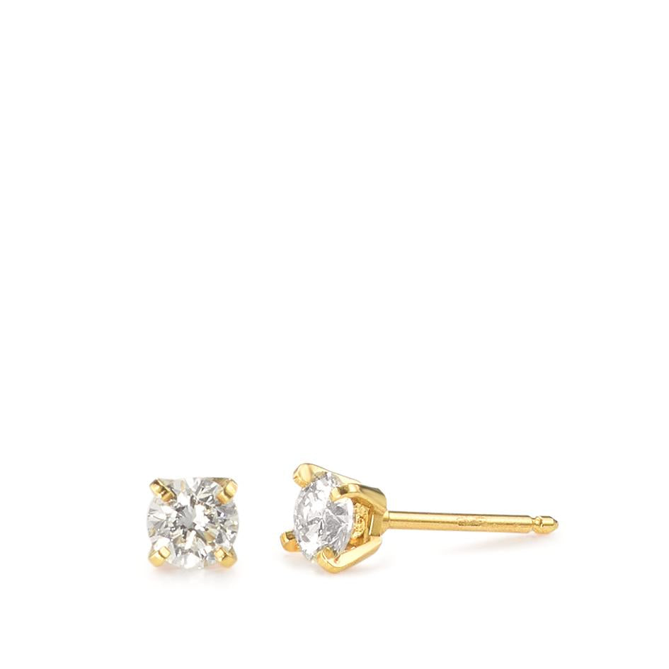 Oorknoppen 750/18K geel goud Diamant 0.30 ct, 2 Steen, w-si