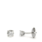 Oorknoppen 750/18K witgoud Diamant 0.40 ct, 2 Steen, w-si