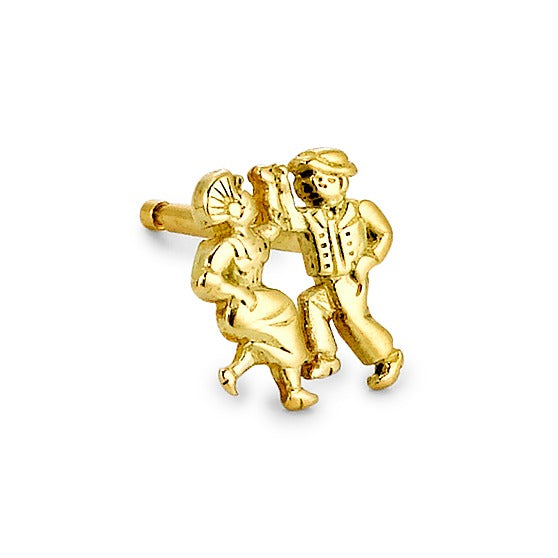 Oorknop 1 stuk 750/18K geel goud Folklore