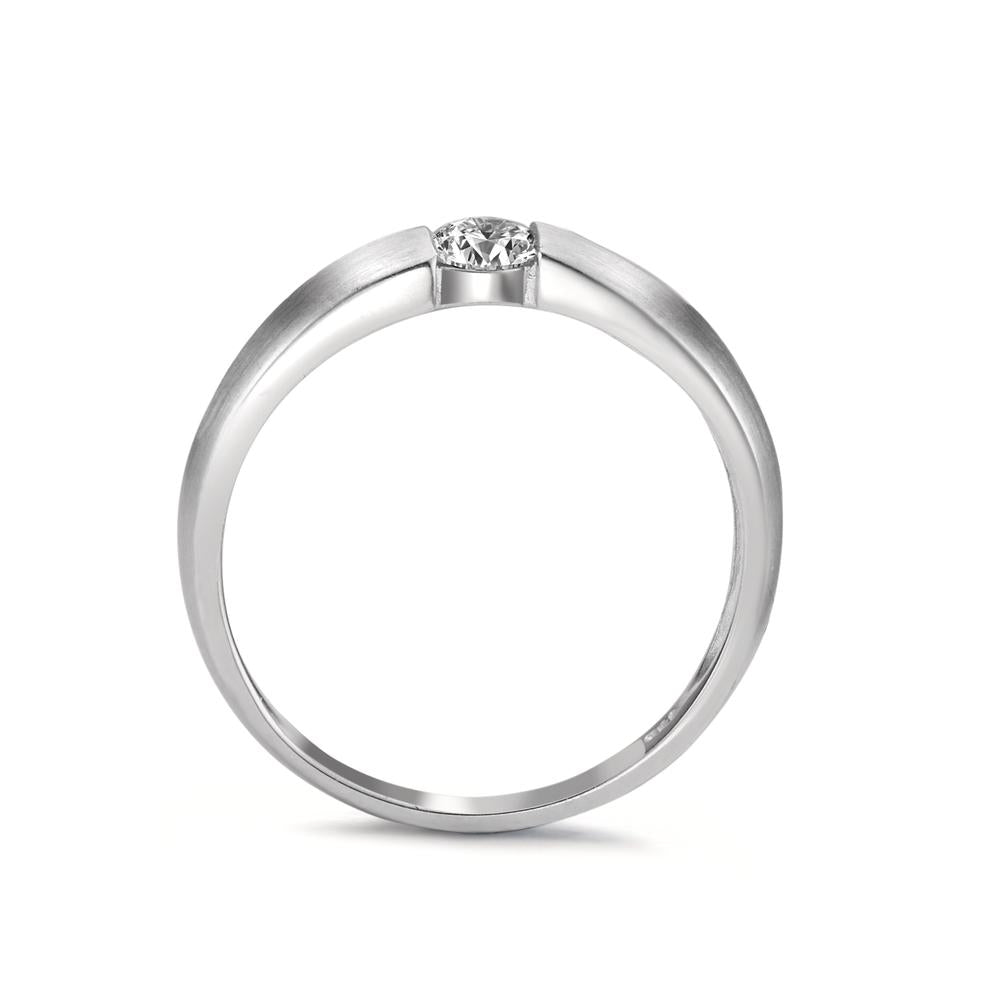 Solitaire ring 750/18K witgoud Diamant wit, 0.20 ct, w-si Ø3.8 mm