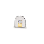 Oorknop 1 stuk 950 Platina Diamant 0.02 ct, w-si