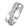 Ring 750/18K witgoud Zirkonia 15 Steen