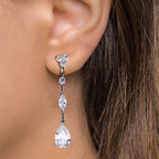 Oorbellen Zilver Zirkonia Gerhodineerd