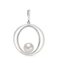 Hanger 750/18K witgoud Diamant 0.35 ct, 55 Steen, w-si zoetwater Parel