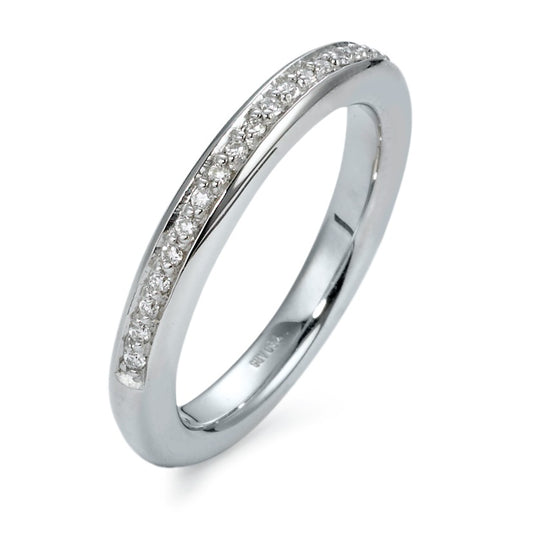 Memory ring 750/18K witgoud Diamant 0.18 ct, 29 Steen, w-si