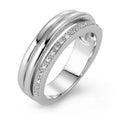 Ring 750/18K witgoud Diamant 0.08 ct, 19 Steen, w-si