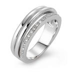 Ring 750/18K witgoud Diamant 0.08 ct, 19 Steen, w-si
