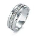 Ring 750/18K witgoud Diamant 0.103 ct, 16 Steen, w-si