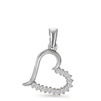 Hanger Zilver Zirkonia Gerhodineerd Hart