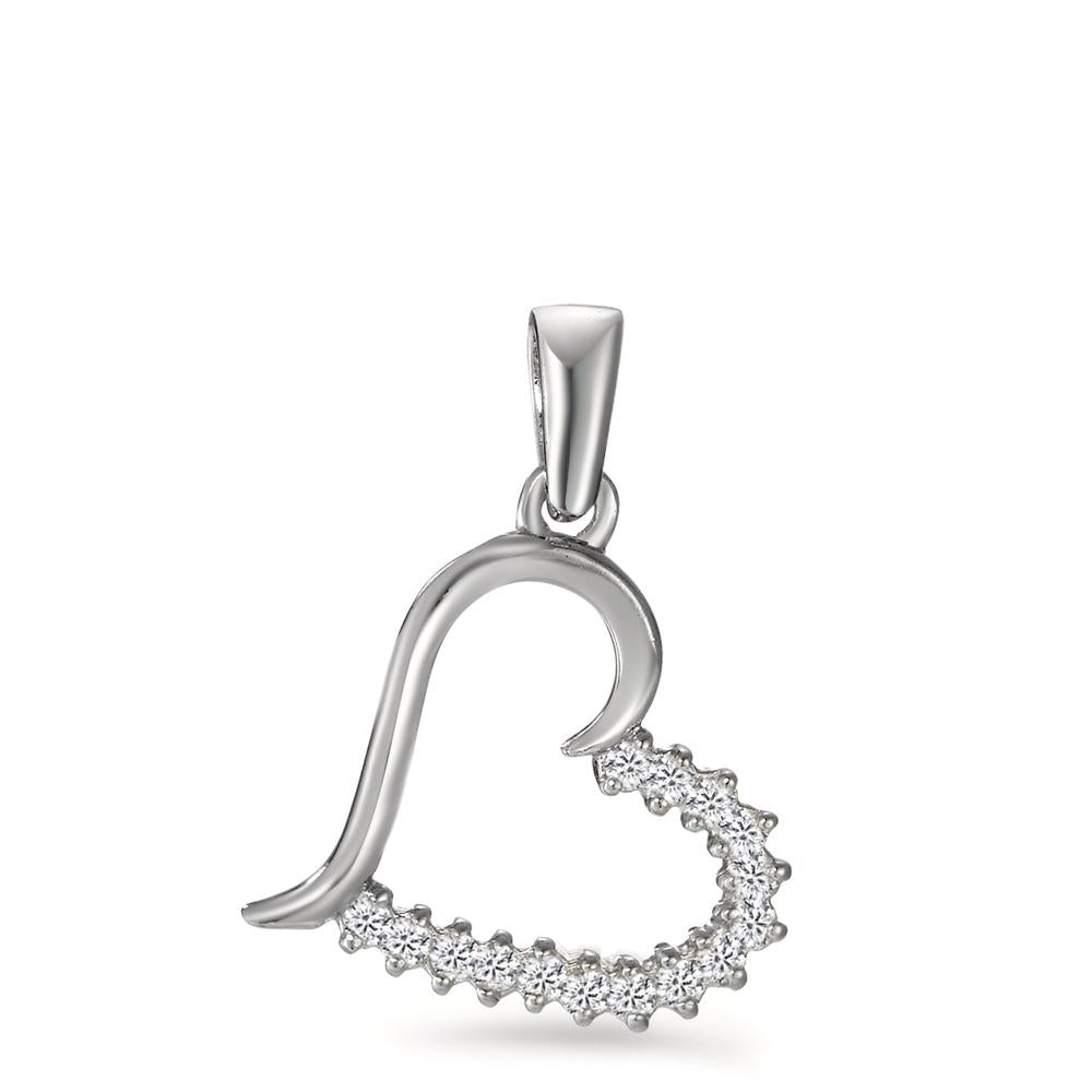 Hanger Zilver Zirkonia Gerhodineerd Hart