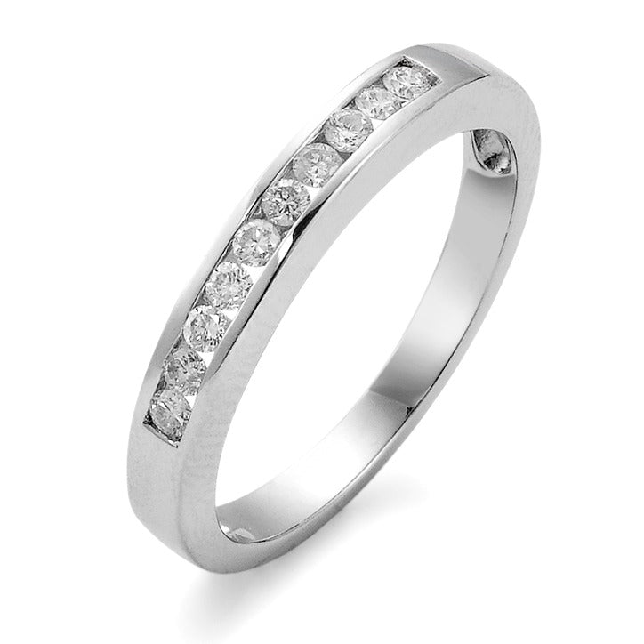 Memory ring 750/18K witgoud Diamant 0.23 ct, 10 Steen, w-pi1