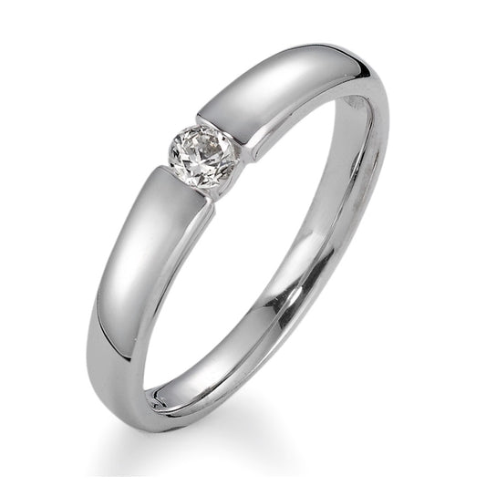 Solitaire ring 750/18K witgoud Diamant 0.15 ct, vsi
