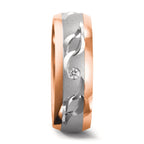 Partnerring 750/18K witgoud, 750/18K rood goud Diamant 0.02 ct, w-si