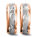 Partnerring 750/18K witgoud, 750/18K rood goud