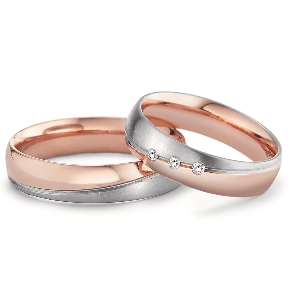 Partnerring 750/18K rood goud, 750/18K witgoud