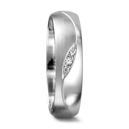 Partnerring 750/18K witgoud Diamant 0.02 ct, 3 Steen, tw-vsi