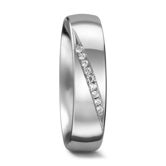 Partnerring 750/18K witgoud Diamant 0.045 ct, 9 Steen, tw-vsi