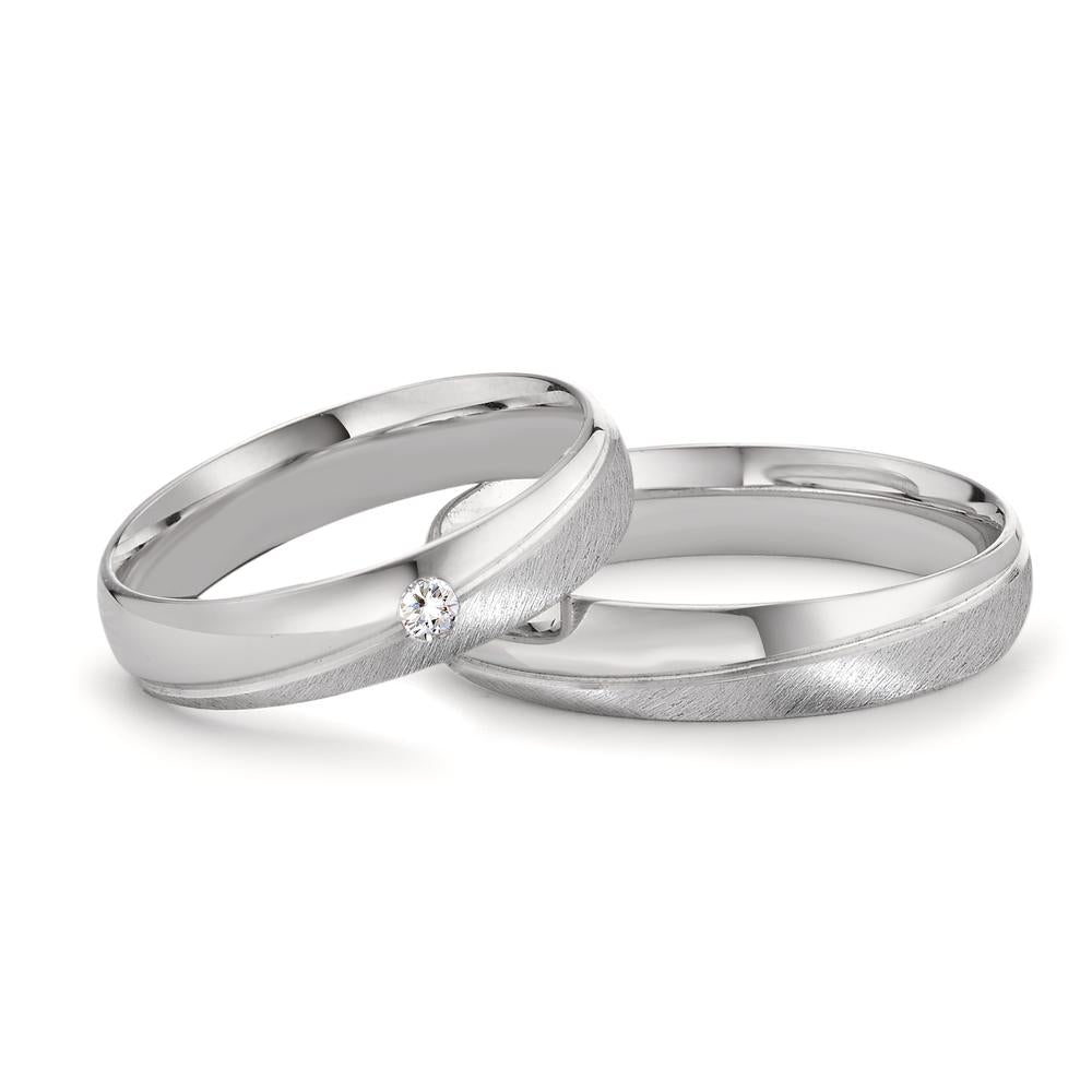 Partnerring 750/18K witgoud Diamant 0.04 ct, tw-vsi