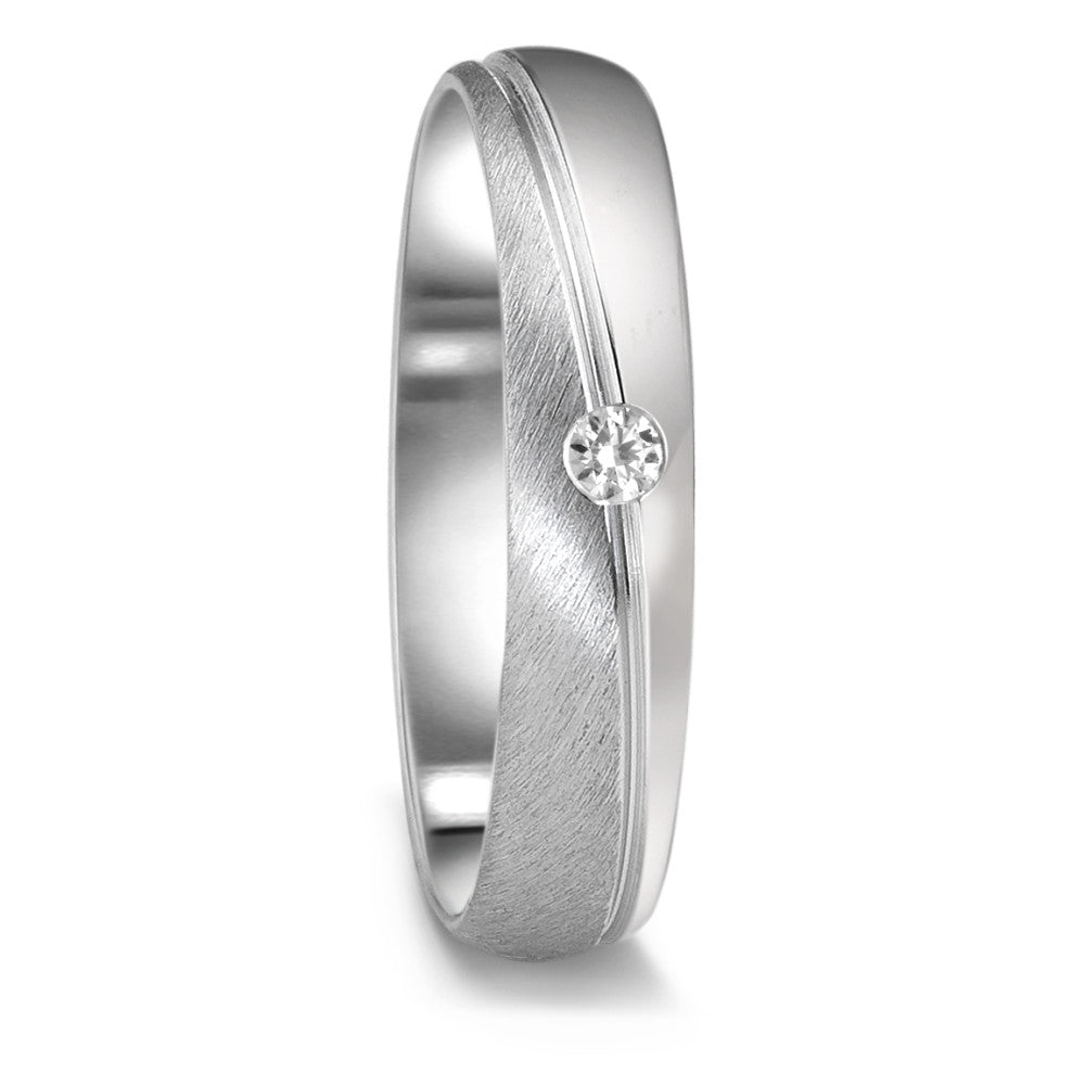 Partnerring 750/18K witgoud Diamant 0.04 ct, tw-vsi