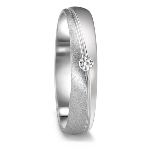 Partnerring 750/18K witgoud Diamant 0.04 ct, tw-vsi