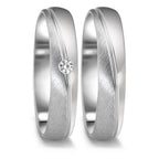 Partnerring 750/18K witgoud Diamant 0.04 ct, tw-vsi