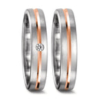 Partnerring 750/18K witgoud, 750/18K rood goud