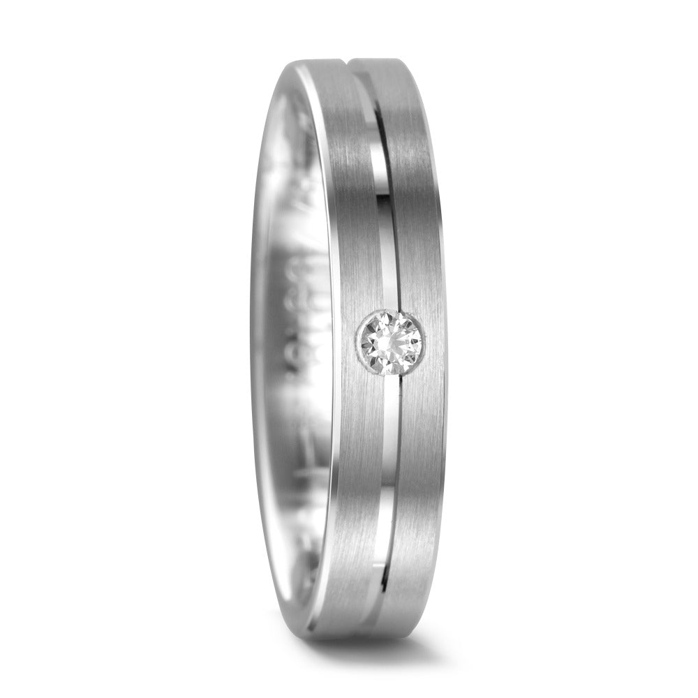 Partnerring 750/18K witgoud Diamant 0.04 ct, tw-vsi