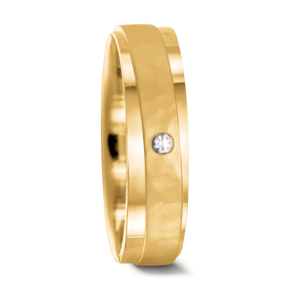 Partnerring 750/18K geel goud Diamant 0.037 ct, w-si