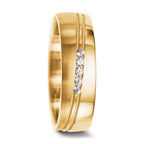 Partnerring 750/18K geel goud Diamant 0.075 ct, 5 Steen, w-si