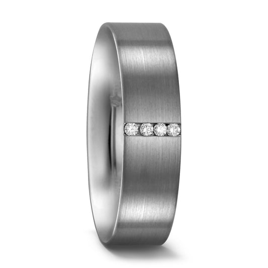 Ring 950 Palladium Diamant 0.04 ct, 4 Steen, tw-si