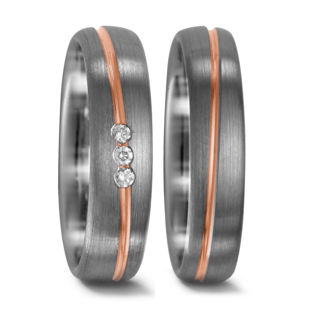 Partnerring 500 Palladium, 750/18K rood goud