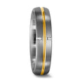 Ring 950 Palladium, 750/18K geel goud Diamant 0.02 ct, 4 Steen, tw-vsi