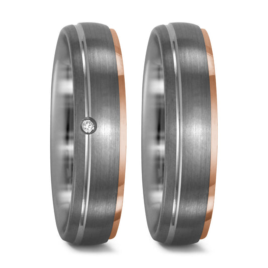 Ring 950 Palladium, 750/18K rood goud