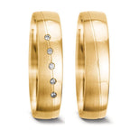 Partnerring 750/18K geel goud Diamant 0.025 ct, 5 Steen, tw-vsi