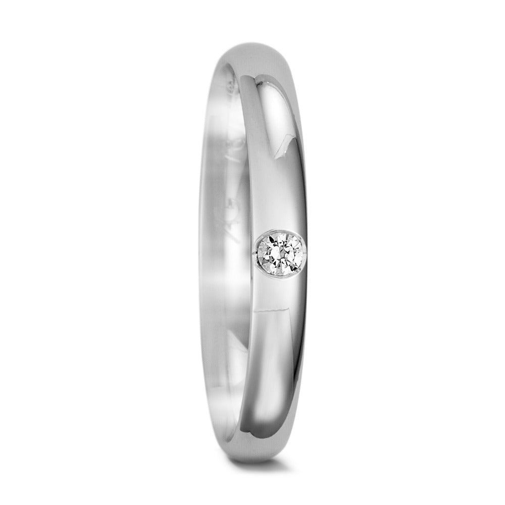 Partnerring 750/18K witgoud Diamant 0.05 ct, w-si