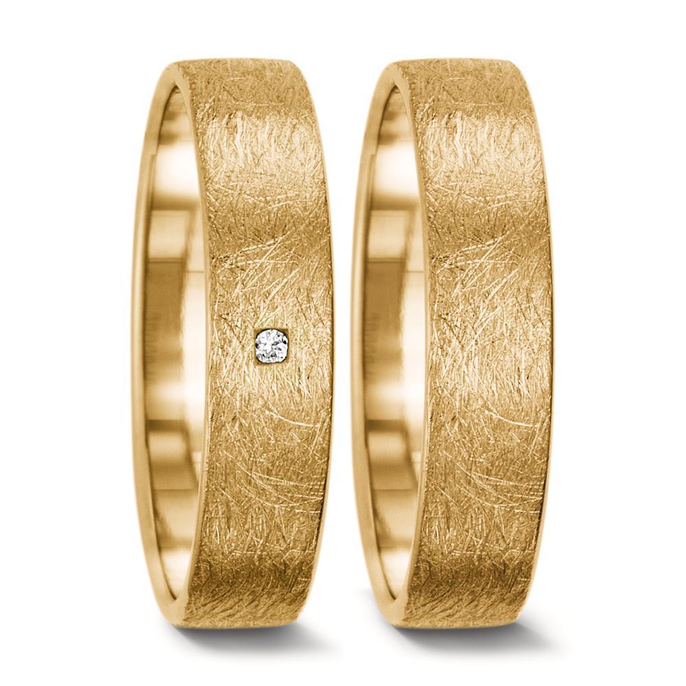 Partnerring 750/18K geel goud Diamant 0.008 ct, tw-vsi