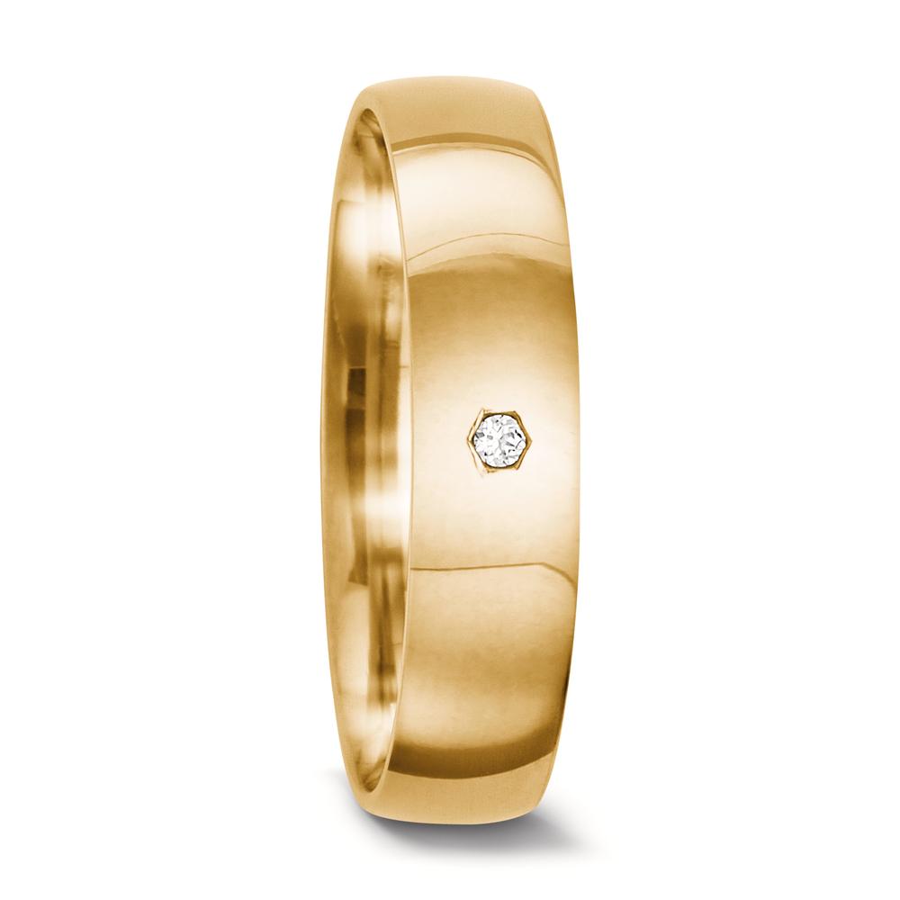 Partnerring 750/18K geel goud Diamant 0.01 ct, tw-vsi
