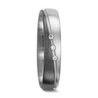 Partnerring 500 Palladium, 375/9K witgoud Diamant 0.045 ct, 3 Steen, tw-vsi
