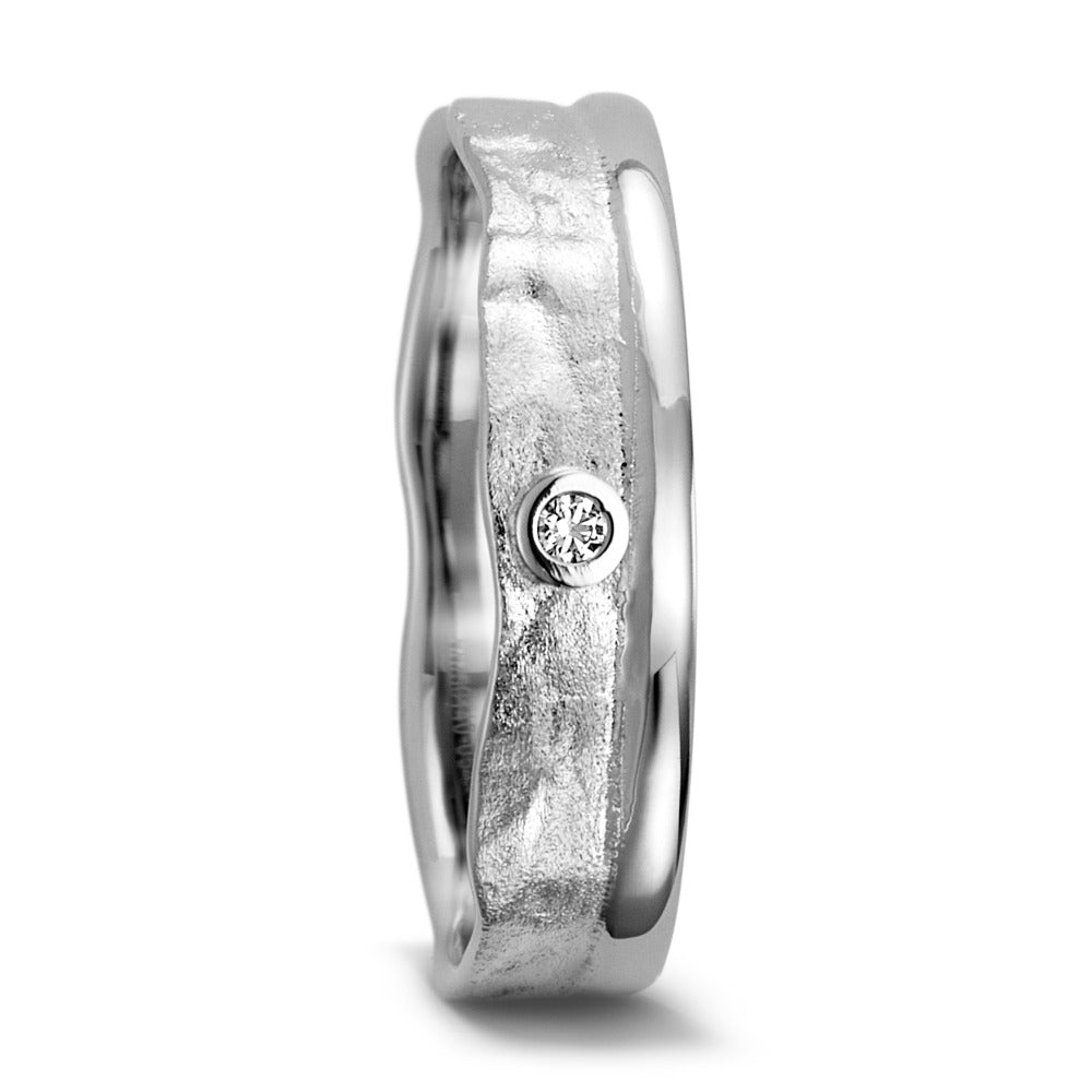 Partnerring 750/18K witgoud Diamant 0.025 ct, w-si