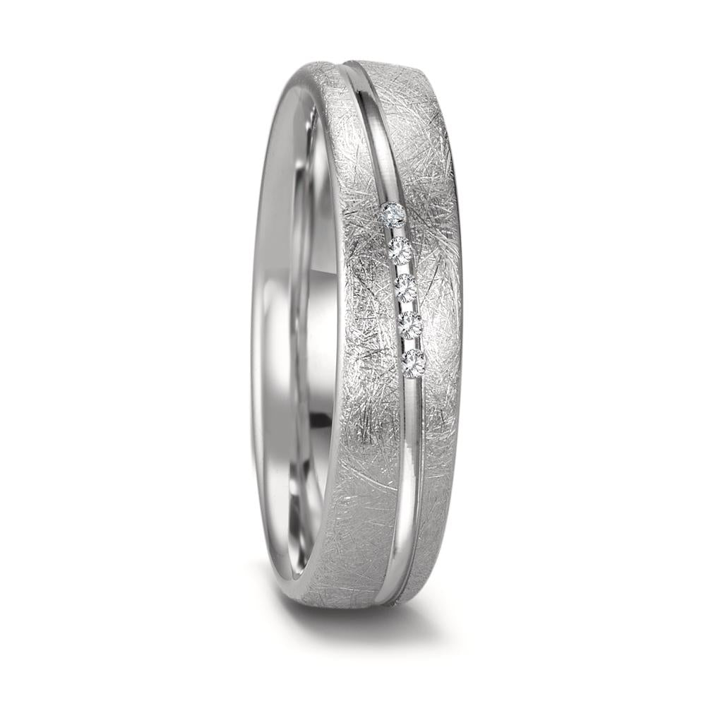 Partnerring 750/18K witgoud Diamant 0.025 ct, 5 Steen, tw-si