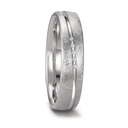 Partnerring 750/18K witgoud Diamant 0.025 ct, 5 Steen, tw-si